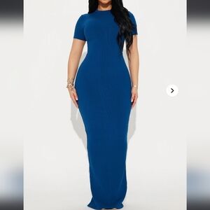 Fashion Nova Elegant Blue Maxi Dress